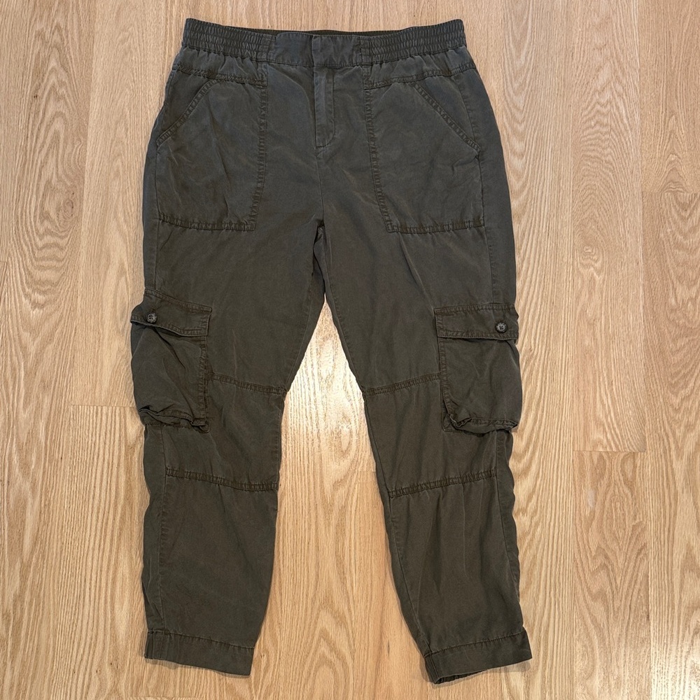 Banana Republic Heritage Collection Silk Olive Green Cargo Pants